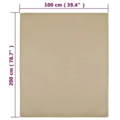 Drap-housse Jersey Taupe 100x200 Cm Coton -Literie Magasin drap housse jersey taupe 100x200 cm coton 3666722819459 1456657
