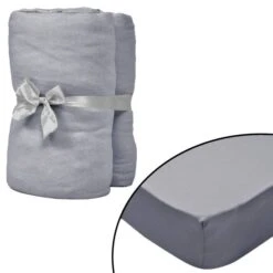 Drap-housse Pour Berceaux 4 Pcs Jersey De Coton 60x120 Cm Gris