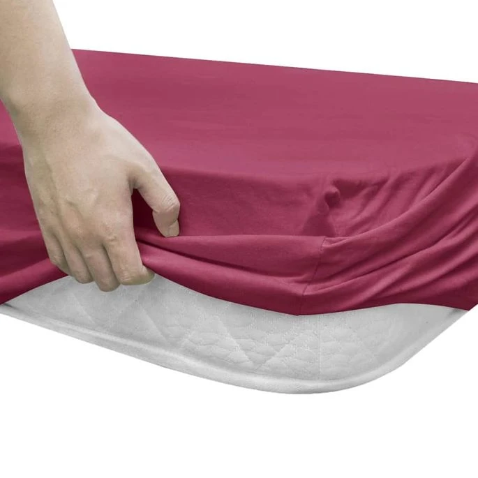 Drap-housse Pour Lit à Eau 2 Pcs 2x2,2 M Jersey Coton Bordeaux 2 Drap-housse Pour Lit à Eau 2 Pcs 2x2,2 M Jersey Coton Bordeaux – Image 2