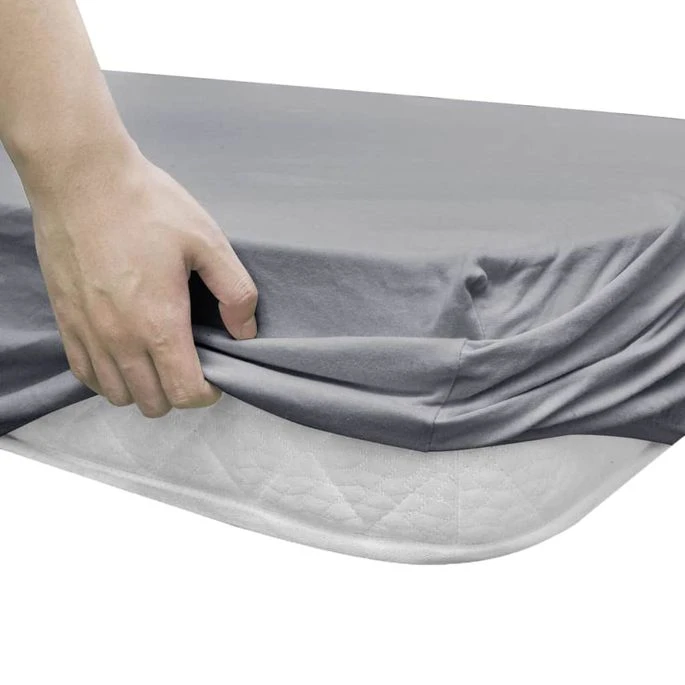 Drap-housse Pour Lits à Eau 2 Pcs 200x200 Cm Coton Jersey Gris 2 Drap-housse Pour Lits à Eau 2 Pcs 200x200 Cm Coton Jersey Gris – Image 2