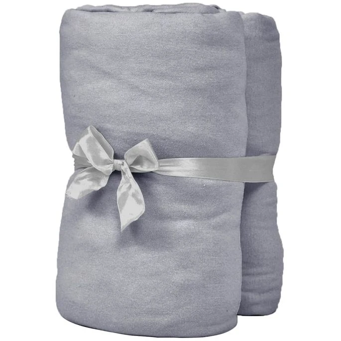 Drap-housse Pour Lits à Eau 2 Pcs 200x200 Cm Coton Jersey Gris 3 Drap-housse Pour Lits à Eau 2 Pcs 200x200 Cm Coton Jersey Gris – Image 3
