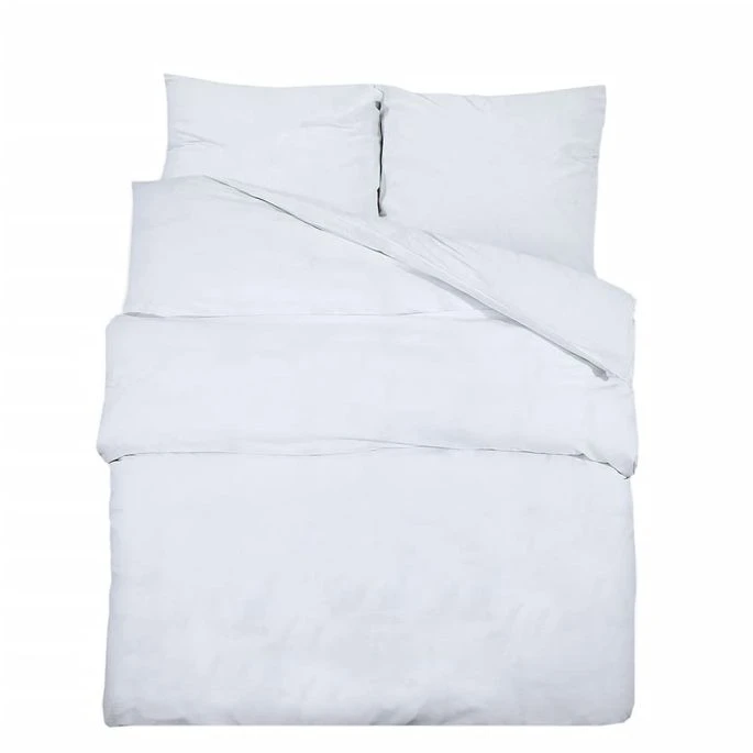 Ensemble De Housse De Couette Blanc 225x220 Cm Coton 2 Ensemble De Housse De Couette Blanc 225x220 Cm Coton – Image 2