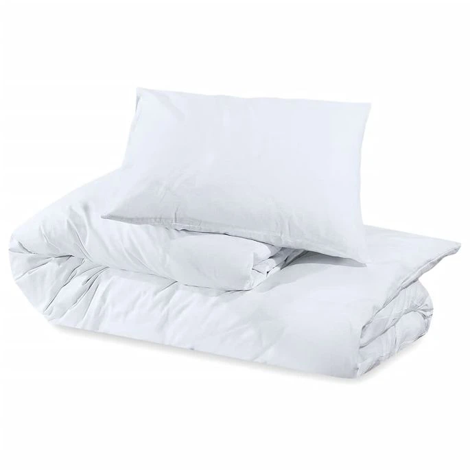 Ensemble De Housse De Couette Blanc 225x220 Cm Coton 6 Ensemble De Housse De Couette Blanc 225x220 Cm Coton – Image 6