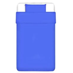 Ensemble De Housse De Couette Coton Bleu 155x220/80x80 Cm