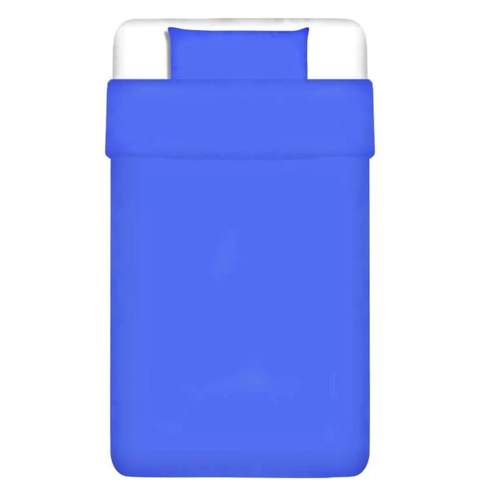 Ensemble De Housse De Couette Coton Bleu 155x220/80x80 Cm 1 Ensemble De Housse De Couette Coton Bleu 155x220/80x80 Cm