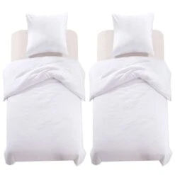 Jeu De Housse De Couette Blanc 140x200/60x70 Cm