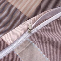 Jeu De Housse De Couette Carreaux Kaki 135x200/80x80 Cm 2 -Literie Magasin jeu de housse de couette carreaux kaki 135x200 80x80 cm 8718475595236 617786