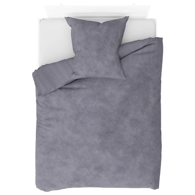 Jeu De Housse De Couette Molleton Gris 155x220/80x80 Cm 1 Jeu De Housse De Couette Molleton Gris 155x220/80x80 Cm