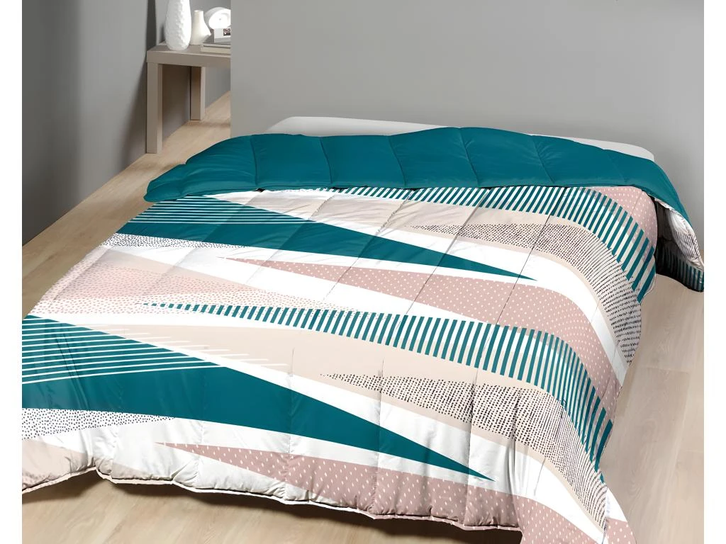 Couette Imprimée En Microfibre - 220 X 240 Cm - 350 Gr/m² - Motifs Géométriques - ALBANO 1 Couette Imprimée En Microfibre - 220 X 240 Cm - 350 Gr/m² - Motifs Géométriques - ALBANO