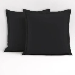 Lot De 2 Taies Carrées 100% Coton - Noir - 63x63 Cm -Literie Magasin lot de 2 taies carrees 100 coton noir 63x63 cm 5037632613426 1245775