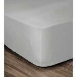 LOVELY HOME Drap Housse 100% Coton 90x190x30 Cm Gris Clair