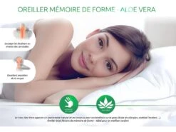 OLYMPE LITERIE | Oreiller 60x60 Cm ALOE VERA | Mémoire De Forme | Ferme 9 OLYMPE LITERIE | Oreiller 60x60 Cm ALOE VERA | Mémoire De Forme | Ferme -Literie Magasin oreiller 10741509