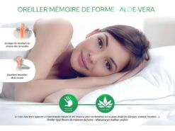 OLYMPE LITERIE | Oreiller 30x50 Cm ALOE VERA | Mémoire De Forme | Ferme 9 OLYMPE LITERIE | Oreiller 30x50 Cm ALOE VERA | Mémoire De Forme | Ferme -Literie Magasin oreiller 10741519