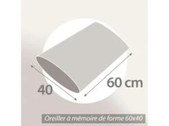 Oreiller 40x60 Cm PILO Visco-végétal à Mémoire De Forme -Literie Magasin oreiller 12254625