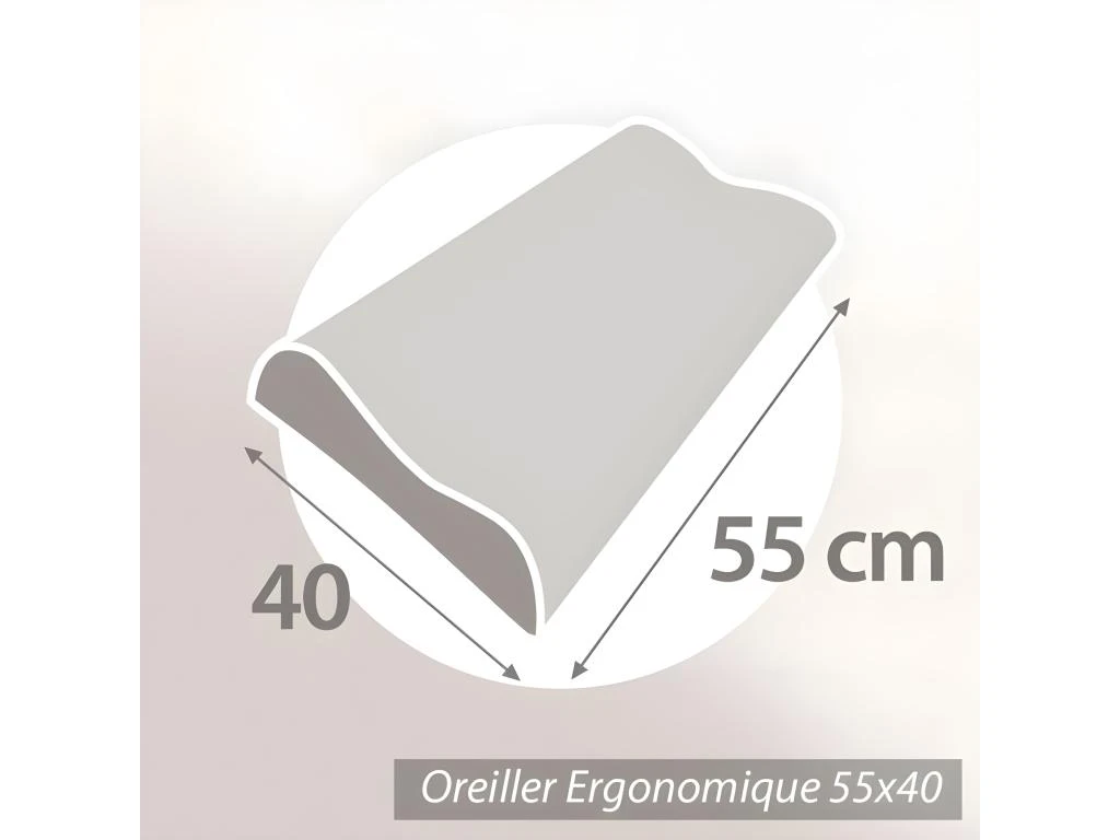 Oreiller Ergonomique 55x40 Cm PILO Visco-végétal à Mémoire De Forme 2 Oreiller Ergonomique 55x40 Cm PILO Visco-végétal à Mémoire De Forme – Image 2