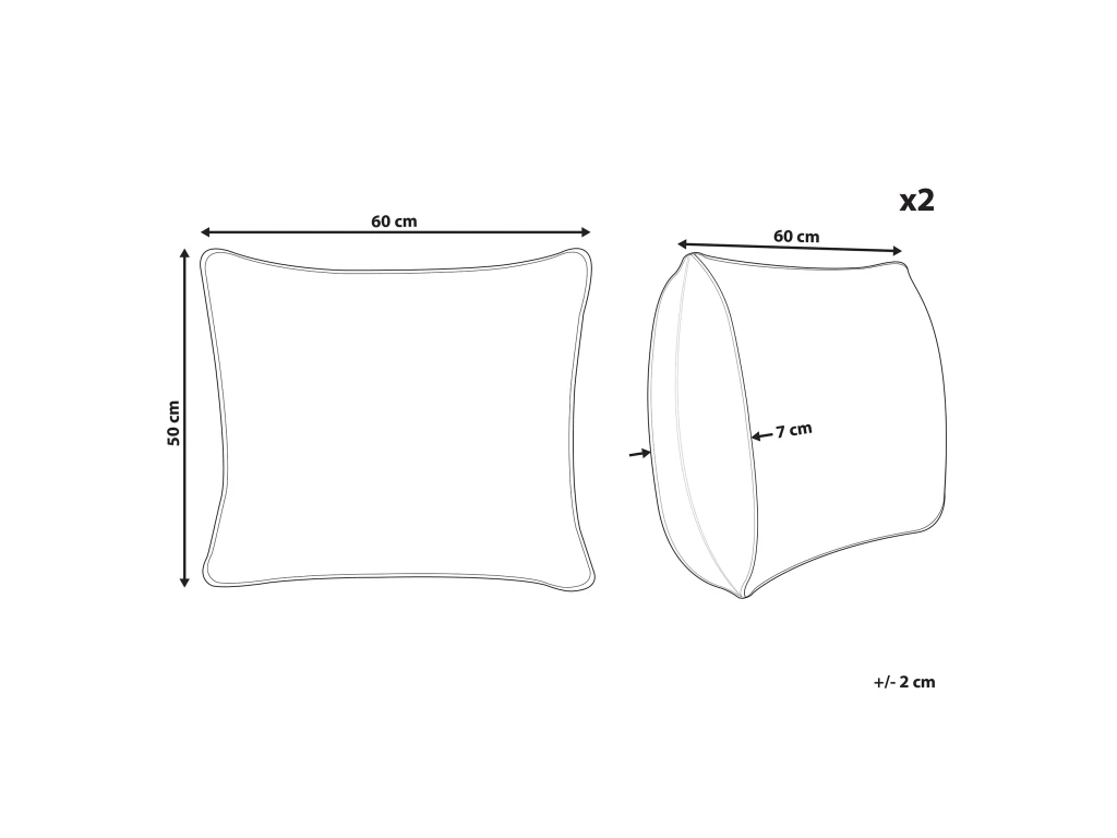 Lot De 2 Oreillers 50 X 60 Cm En Polyester DIRAN 3 Lot De 2 Oreillers 50 X 60 Cm En Polyester DIRAN – Image 3