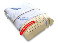 Lot De 2 Oreillers Latex Naturel Et Taies D'oreillers Percale Someo 60x60 11 Lot De 2 Oreillers Latex Naturel Et Taies D'oreillers Percale Someo 60x60 -Literie Magasin oreiller 21842595
