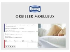 Oreiller Microgel Moelleux Percale Simmons 65x65 Cm -Literie Magasin oreiller 21842601