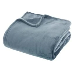 Plaid Flanel Uni - 180 X 230 Cm - Bleu