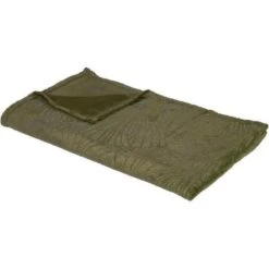 Plaid Flanelle 3D - 125 X 150 Cm - Kaki Doré