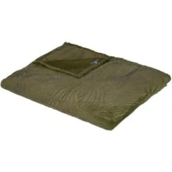 Plaid Flanelle 3D Kaki Doré - 180 X 230 Cm