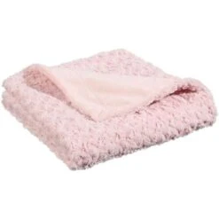Plaid Fourrure Bouclée - 120 X 160 Cm - Rose