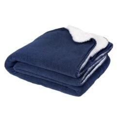 Plaid SWEET 130x150cm - 100% Polyester - Bleu Nuit