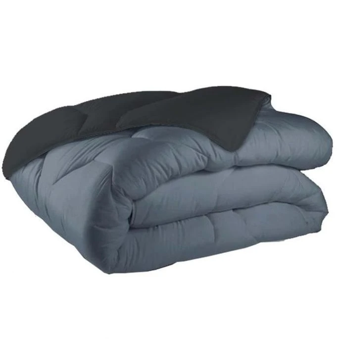 SOLEIL D'OCRE Couette Bicolore - 240 X 220 Cm - Gris Anthracite 1 SOLEIL D'OCRE Couette Bicolore - 240 X 220 Cm - Gris Anthracite