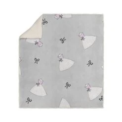 SOLEIL D' OCRE Plaid Polaire Sherpa Microfibre Anais - 110 X 160 Cm - Gris