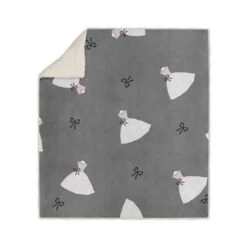 SOLEIL D' OCRE Plaid Polaire Sherpa Microfibre Anais - 110 X 160 Cm - Gris Anthracite