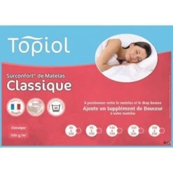Sur-matelas 140x190 - Fibre Creuse Siliconnée 500 Gr/m² - Fabrication Française - TOPIOL By DODO -Literie Magasin sur matelas 140x190 fibre creuse siliconnee 500 gr m fabrication francaise topiol by dodo 3307412965727 486293