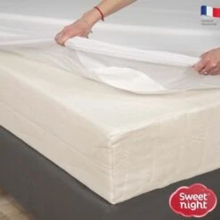 SWEET NIGHT Protege Matelas Imperméable - 140 X 190/200 Cm - Blanc -Literie Magasin sweet night protege matelas impermeable 140 x 190 200 cm blanc 3377720105108 762302