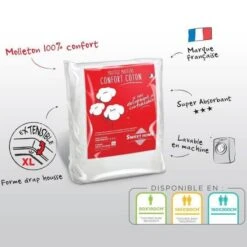 SWEETHOME Protege-matelas Confort Polycoton - 90x190 Cm -Literie Magasin sweethome protege matelas confort polycoton 90x190 cm 3377720104101 566354