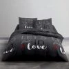 TODAY Parure De Lit Coton 2 Personnes - 220x240 Cm - Imprimé Gris Love