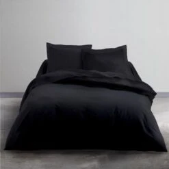 TODAY Parure De Lit Coton Sacha - 2 Personnes - 220 X 240 Cm - Uni Noir